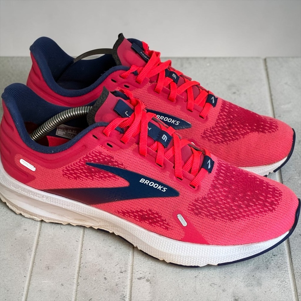 Brooks Launch 9 Womens Running Shoes Pink Navy Blue 1203731B604 Size 8